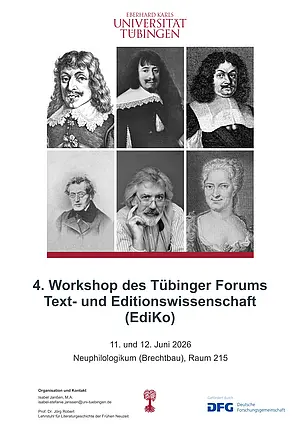 Flyer für den 4. Workshop des Tübinger Forums für Text- und Editionswissenschaften